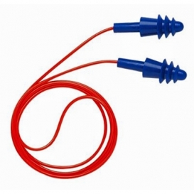 ERB Airsoft Flanged Ear Plugs - Corded - Blue with Red Cord