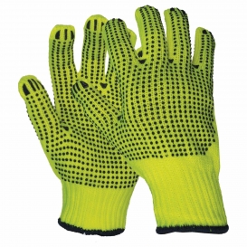 ERB 14395 Hi-Viz String Knit Gloves with Two Sided PVC Dots
