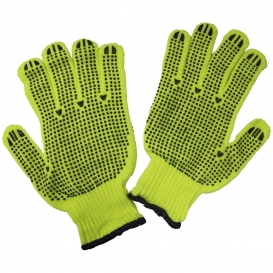 ERB 14395 Hi-Viz String Knit Gloves with Two Sided PVC Dots