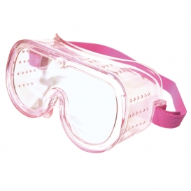 ERB 115S Perforated Small Safety Goggles - Pink Frame - Clear Lens