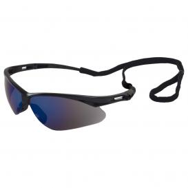 ERB by Delta Plus 15332 Octane Safety Glasses - Black Frame - Blue Mirror Lens