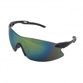 ERB Strikers Safety Glasses - Black Frame - Gold Mirror Lens