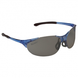 ERB by Delta Plus 16811 Keystone Safety Glasses - Blue Frame - Smoke/Gray Lens