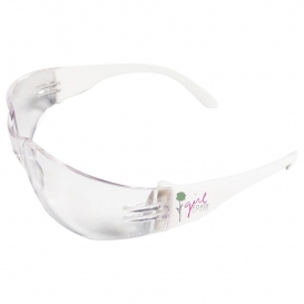 ERB by Delta Plus 17750 Lucy Safety Glasses - White Frame with Girl Power Logo - Clear Anti-Fog Lens