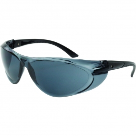 ERB by Delta Plus 17936 Switchback Safety Glasses - Black Ratcheting Temples - Gray Lens