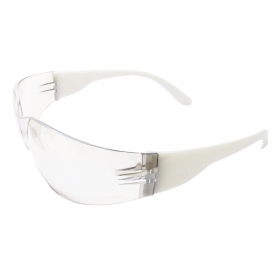 ERB by Delta Plus 17943 Lucy Safety Glasses - White Frame - Clear Anti-Fog Lens