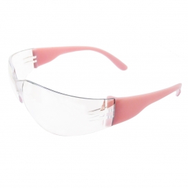 ERB by Delta Plus 17514 Lucy Safety Glasses - Pink Frame - Clear Lens