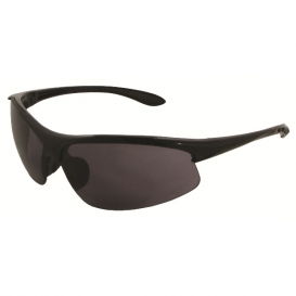 ERB by Delta Plus 18610 Commandos Safety Glasses - Black Frame - Smoke Lens