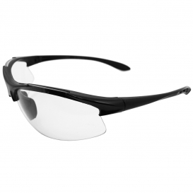 ERB by Delta Plus 18612 Commandos Safety Glasses - Black Frame - Clear Lens