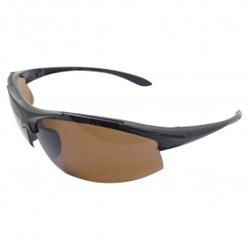 ERB by Delta Plus 18617 Commandos Safety Glasses - Black Frame - Brown Smoke Polarized Lens