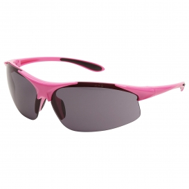 ERB by Delta Plus 18621 Ella Safety Glasses - Pink Frame - Smoke Anti-Fog Lens