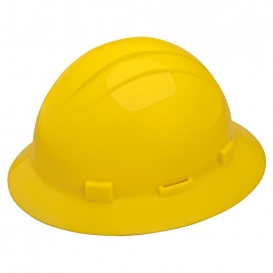 ERB by Delta Plus 19262 Americana Slotted Full Brim Hard Hat - 4-Point Ratchet Suspension - Yellow