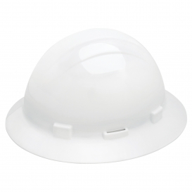 ERB by Delta Plus 19291 Americana Slotted Full Brim Hard Hat - 4-Point Pinlock Suspension - White