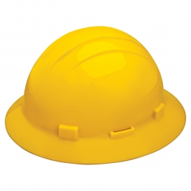 ERB by Delta Plus 19292 Americana Slotted Full Brim Hard Hat - 4-Point Pinlock Suspension - Yellow