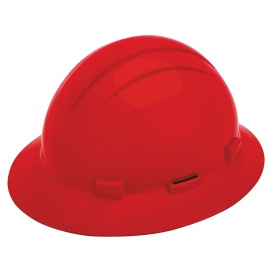 ERB by Delta Plus 19304 Americana Slotted Full Brim Hard Hat - 4-Point Pinlock Suspension - Red