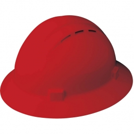 ERB by Delta Plus 19334 Americana Vented Full Brim Hard Hat - 4-Point Pinlock Suspension - Red