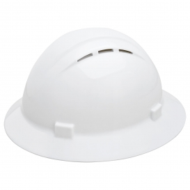 ERB by Delta Plus 19431 Americana Vented Full Brim Hard Hat - 4-Point Ratchet Suspension - White