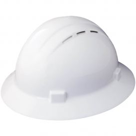 ERB 19431 Americana Vented Full Brim Hard Hat - 4-Point Ratchet Suspension - White