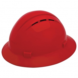 ERB by Delta Plus 19434 Americana Vented Full Brim Hard Hat - 4-Point Ratchet Suspension - Red