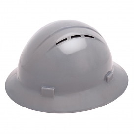 ERB by Delta Plus 19436 Americana Vented Full Brim Hard Hat - 4-Point Ratchet Suspension - Gray