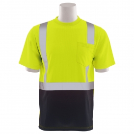 ERB by Delta Plus 9006SB Type R Class 2 Black Bottom Birdseye Mesh Safety Shirt - Yellow/Lime