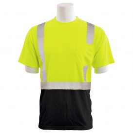 ERB by Delta Plus 9006SBSEG Type R Class 2 Black Bottom Segmented Tape Safety Shirt - Yellow/Lime