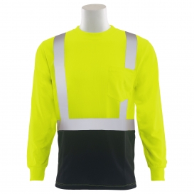 ERB by Delta Plus 9007SB Type R Class 2 Black Bottom Long Sleeve Safety Shirt - Yellow/Lime