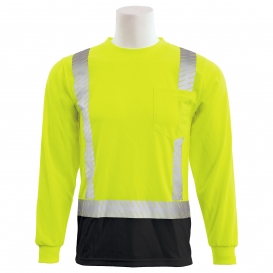 ERB by Delta Plus 9007SBSEG Type R Class 2 Segmented Tape Long Sleeve Safety Shirt - Yellow/Lime