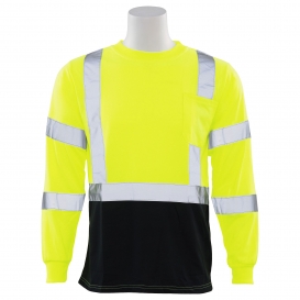 ERB by Delta Plus 9804S Type R Class 3 Black Bottom Moisture Wicking Safety Shirt - Yellow/Lime
