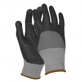 ERB Dotted Finish Nitrile Coated Palm and Finger Gloves - Gray