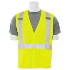 ERB by Delta Plus S101 Type R Class 2 Solid Breakaway X-Back Safety Vest - Yellow/Lime