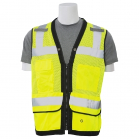 ERB by Delta Plus S251 Type R Class 2 Heavy Duty Mesh Surveyor Safety Vest with Zipper - Yellow/Lime