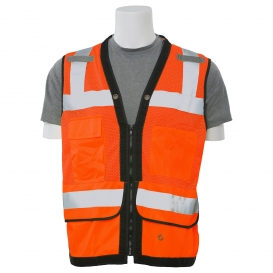 ERB by Delta Plus S251 Type R Class 2 Heavy Duty Mesh Surveyor Safety Vest with Zipper - Orange