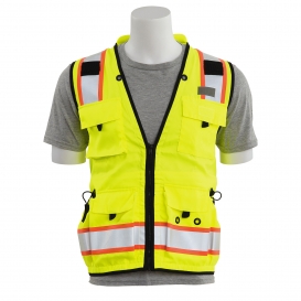 ERB by Delta Plus S252C Type R Class 2 Deluxe Surveyor Safety Vest with Padded Comfort Collar - Yellow/Lime