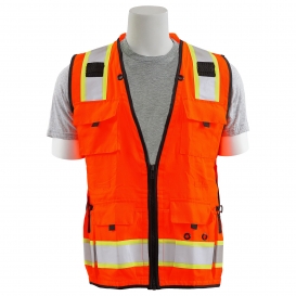 ERB by Delta Plus S252C Type R Class 2 Deluxe Surveyor Safety Vest with Padded Comfort Collar - Orange