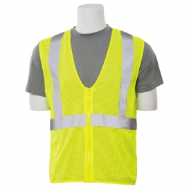 ERB by Delta Plus S363 Type R Class 2 Mesh Economy Safety Vest with Zipper - Yellow/Lime