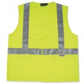 ERB by Delta Plus S364 Type R Class 2 Solid Safety Vest with Snap Pockets - Yellow/Lime