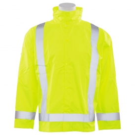 ERB by Delta Plus S373D Type R Class 3 Lightweight Oversized Rain Jacket with Detachable Hood - Yellow/Lime