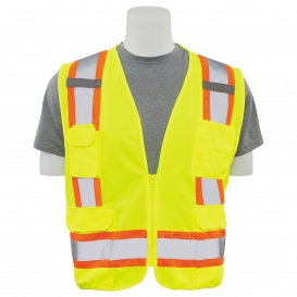 ERB by Delta Plus S380 Type R Class 2 Mesh/Solid Two-Tone Surveyor Safety Vest - Yellow/Lime