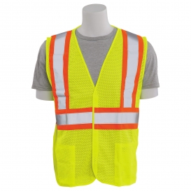 ERB by Delta Plus S382T Type R Class 2 Tall Two-Tone Surveyor Safety Vest - Yellow/Lime
