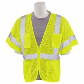 ERB by Delta Plus S663P Type R Class 3 Mesh Safety Vest with Zipper - Yellow/Lime