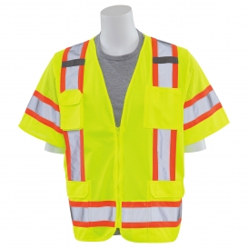 ERB by Delta Plus S680 Type R Class 3 Two-Tone Surveyor Safety Vest - Yellow/Lime