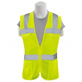 ERB by Delta Plus S720 Type R Class 2 Solid Women\'s Safety Vest with Zipper - Yellow/Lime