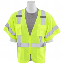 ERB by Delta Plus S852 Type R Class 3 Solid Front Mesh Back Safety Vest - Yellow/Lime