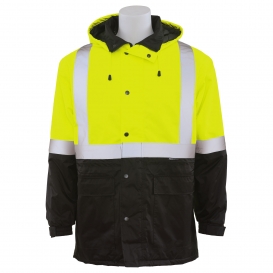 ERB by Delta Plus W144 Type R Class 3 Black Bottom Parka - Yellow/Lime