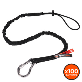Ergodyne Squids 3100 Single Carabiner - Black (100 Pack)