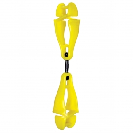Ergodyne 3420 Squids Swiveling Glove Clip Holder - Dual Clips - Yellow/Lime