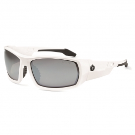 Ergodyne Odin 50242 Safety Glasses - White Frame - Silver Mirror Lens