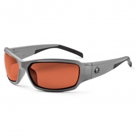 Ergodyne Thor 51121 Safety Glasses - Matte Gray Frame - Copper Polarized Lens