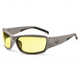 Ergodyne Thor 51150 Safety Glasses - Matte Gray Frame - Yellow Lens